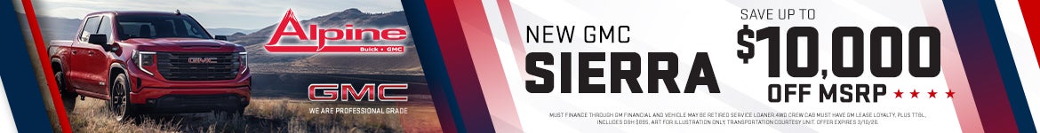 2026 Sierra Up to $10,000 off MSRP